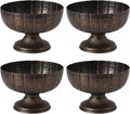 4 Pcs Distressed Black Bronze Compote Vase for Centerpieces Compote Bowl 8'' Wide Vintage Decorative Antique Urn Planter Vase for Wedding Event Anniversary Party Indoor Outdoor Activity