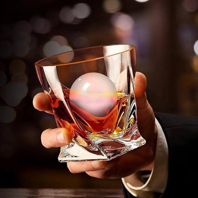Crystal Whiskey Glass Set of 5 - Old Fashioned Bourbon Glasses, Perfect for Scotch and Cocktails (Style 2,5pcs)