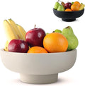 Handmade Concrete Bowl - 10x5x4.25 Inch Decorative Centerpiece Bowl for Fruits, Coffee Table, Kitchen Counter, Entryway or Shelf - Modern Minimalistic Decor (Light Gray)