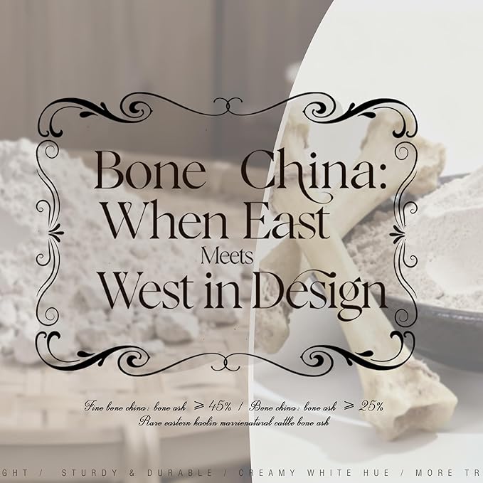 70 Pcs Fine Bone China Dinnerware Set, Porcelain & Ceramic Dinnerware Sets, Bone Stoneware & Ceramic Cookware Tableware Set Includes Dinner Plates|Spoons|Pasta Bowls|Soup Pot|Chopsticks
