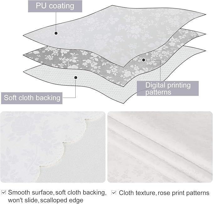 Smiry Rectangle Table Cloth, Waterproof Heavy Duty Vinyl Tablecloths, Wipeable Washable Table Cover for Kitchen and Dining Room (White, 70" X 90")