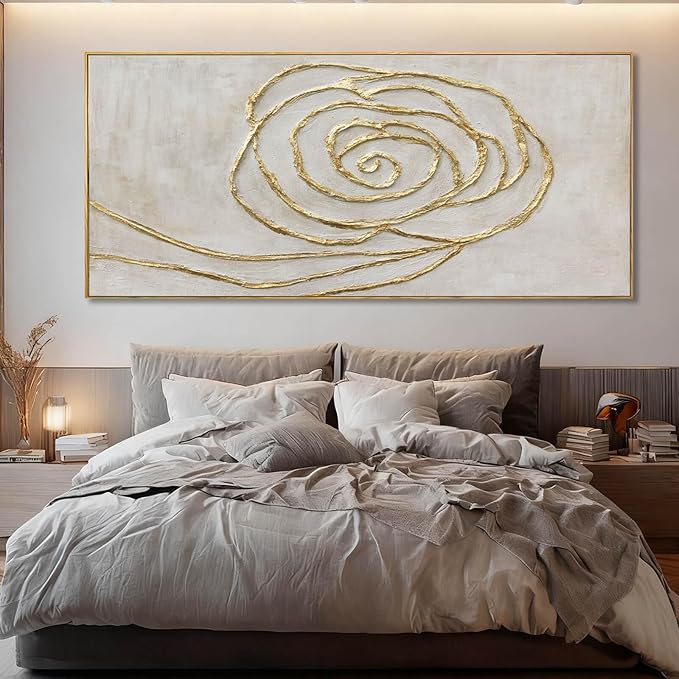 XIANSHOU Minimalist Wall Art Gold Line Wall Decor Vintage Poster 32"x70" Decorative Pictures for Dining Room Area Artwork for Office