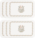 ISAENNE French Country Floral PVC Placemats Set of 6,Rectangular Minimalist Placemat, Waterproof and Heat-Resistant Place Mats, Decoration for Kitchen,Dining, Parties, Holiday,12"*17"