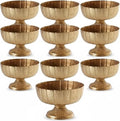 Distressed Gold Metal Compote Bowl Compote Vase Centerpieces for Table Pedestal Vase for Wedding Birthday Party Anniversary Indoor Outdoor Activity, 8 Diameter(Distressed Gold,10 Pcs)