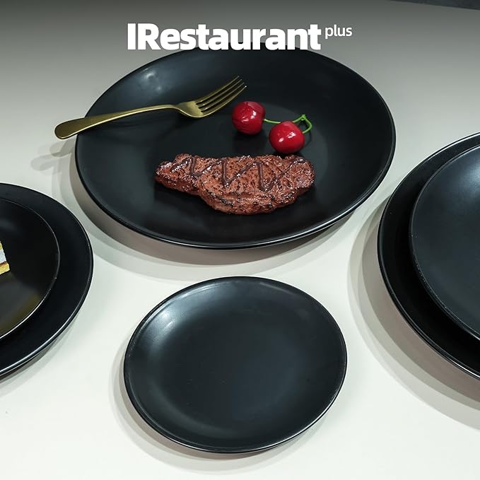 Stoneware Coupe Commercial Grade Dinnerware, Matte Black, Plate 11.25", Case of 12