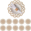 13.8" Set of 10 Round Seagrass Placemats | Boho Woven Rattan Table Mats | Farmhouse Wicker Spring Plate Chargers Like Water Hyacinth, Seagrass for Wedding, Party, Christmas, Events