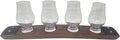 Premium 4 glass Flight/Glencairn Glass flight/Whiskey Tasting (Red Mahogany, With Glasses)