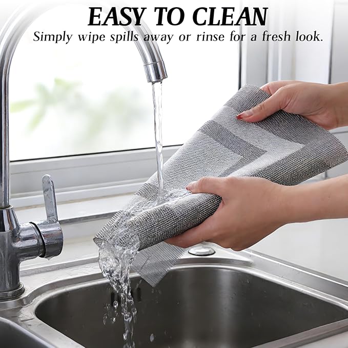 Timeet Gray Placemats Set of 4, Heat Resistant Non-Slip Place Mats, Durable Washable PVC Vinyl Woven Table Mats, Wipeable Placemats for Dining Table Easy to Clean