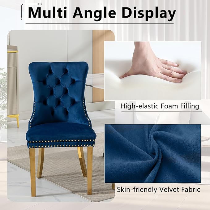 7 Piece Glass Dining Table Set,70" Dinner Room Glass Table Set for 6,Modern Kitchen Dinner Table Set with Stainless Steel Base and 6 Upholstered Velvet Dining Chairs for Living Dining Room