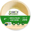 4" Areca Palm Leaf Round Bowls Compostable Biodegradable Eco-Friendly Bowls Natural Disposable Bowls, Perfect for Picnic Catering, Dessert, and Wedding (Pack of 200)