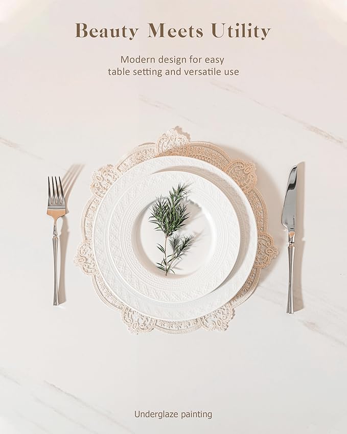 Dinnerware sets plates and bowls sets modern plates,Ceramic Dinnerware Sets,12 Pieces Porcelain Lightweight Plates,Scratch Resistant Dish Set (style - 6, 4 - Set (12pcs))