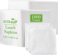ECOLipak Lunch Napkins Bulk, 1000 Count Everyday Paper Napkins, 6.5×6.5 Inch Folded, 2-Ply Soft And Absorbent for Dinner, Gathering, Bar, Restaurants(13×13 Inch Unfolded)