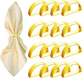 16 Pcs Gold Napkin Rings - Metal Napkin Ring,Stainless Steel Napkin Rings for Table Settings Wedding Christmas Party Dinner Table(Semicircle)