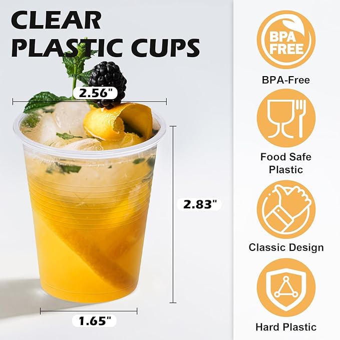1500 Pack 5 oz Clear Plastic Cups, Small Bathroom Cup Bulk, Disposable Mouthwash Cup, Cold Party Drinking Cups for Picnics, Ceremonies, Events
