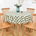 Gingham Table Cloth for Round Tables Green Checkered Plaid Tablecloth Heavy Duty Cotton Blend Washable & Wrinkle Table Cover for Outdoor Kitchen Dining Picnic Camping (60 inch Diameter)