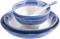 4-Piece Blue Ceramic Dinnerware Set, Plate, Dish, Bowl, Spoon, Japanese Hand-painted Tableware set, A Good Tableware (BS)