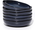 Stoneware Pasta Bowls Set of 6, 8.26" Large Serving Bowls, Chip Resistant Plate Bowls, Salad Serving Bowl for Lunch, Unique Irregular Look, Starry Blue