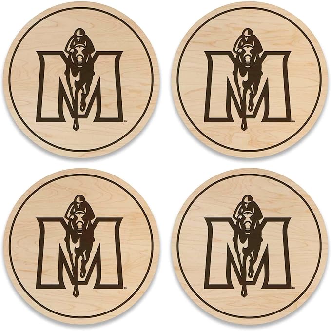 LazerEdge Murray State Racers Wooden Coaster Set - Maple Wood - Officially Licensed Product - 4-Pack