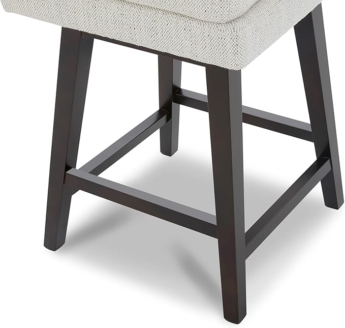 CHITA Bar Stools Set of 2, Counter Height Swivel Barstools, FSC Certified Morden Upholstered Fabric Counter Chairs with Back Support, 26.8" H Seat Height, Fabric in Ivory