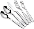 Hammered Silverware Set, CITESANA 20-Piece Heavy Duty Mirror Polished Stainless Steel Flatware Set Cutlery Set Flatware Service for 4