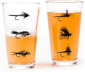 Black Lantern Set of 2 Pint Glasses - Fly Fishing Beer Glasses 16oz. Pint Glass Set