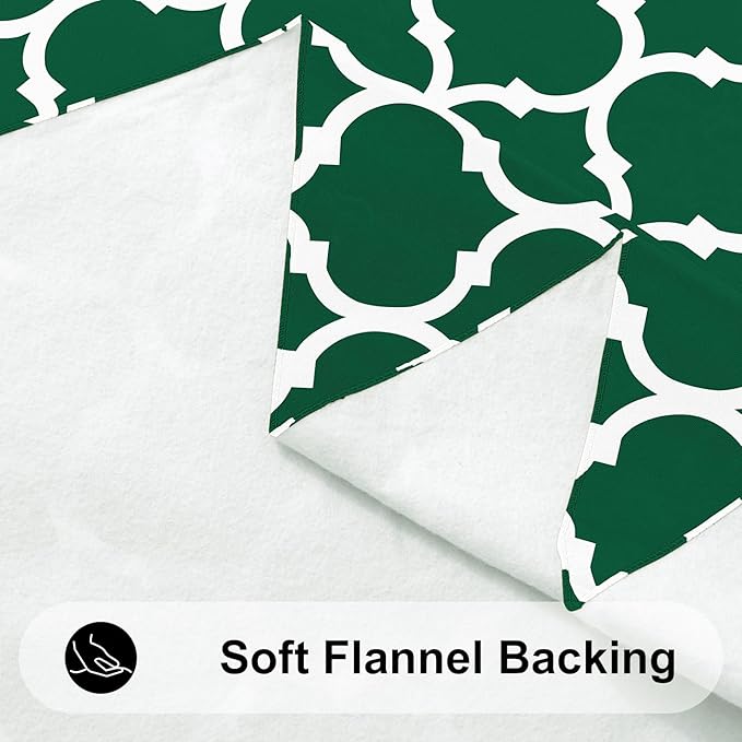 Smiry Rectangle Table Cloth, Waterproof Vinyl Tablecloth with Flannel Backing for Rectangle Tables, Wipeable Spillproof Plastic Tablecloths for Dining, Indoor and Outdoor (60"x120", Emerald Green)