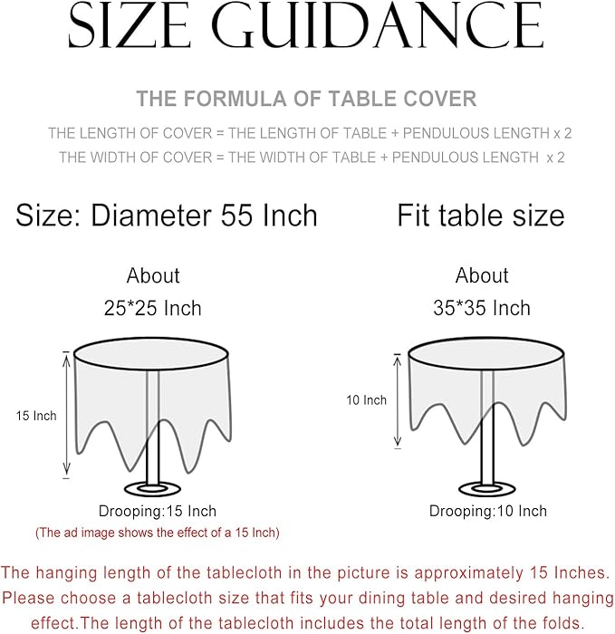 patdrea Designer Green Small Tablecloth for Round Table,Vintage Linen Leaves Pattern Table Cloth,Floral Decor Cover for Kitchen Dining Christmas,Thanksgiving,Tea Party,Diameter 55"-Cecilia a