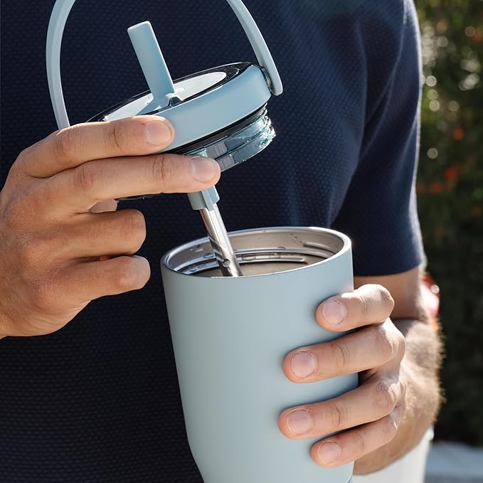 BrüMate Resa 25oz 100% Leakproof Travel Tumbler with Handle & Straw | Flexible SoftSip Straw | Silicone Sleeve for Durability | Stainless Steel | Cup Holder & Travel Friendly Water Bottle | (Mocha)