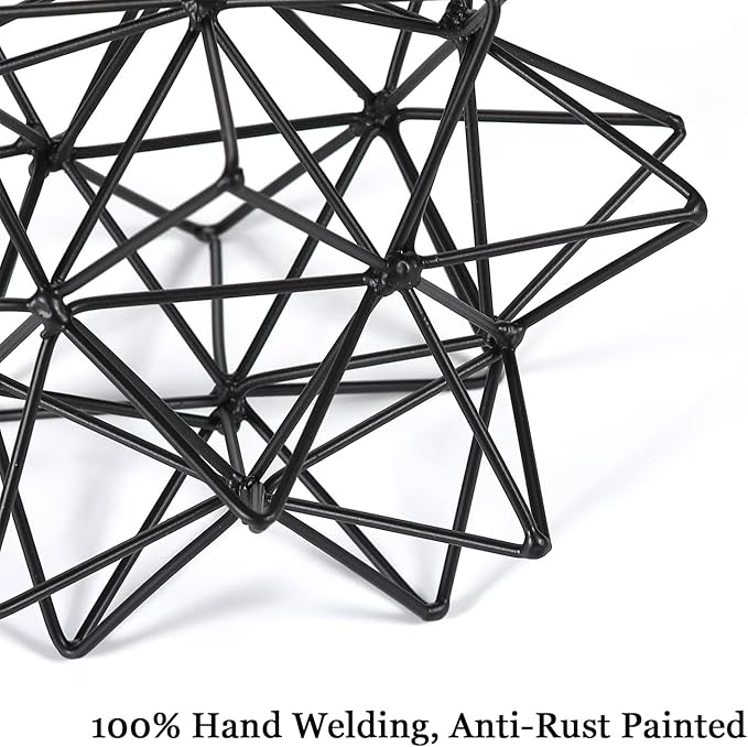 Metal Table Top Decor, 3D Metal Geometric Sculpture, Abstract Sculpture for Home Decor, Table Decorations for Home, Decorative Sphere Art Decor for Living Room, Office, Bedroom