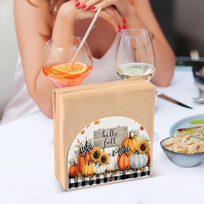 Pumpkin Napkin Holder for Table Kitchen Decor Acrylic Paper Napkin Holders for Tissue Dining Room Indoor Outdoor Party Holiday Accessories