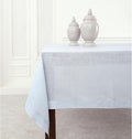 Solino Home Light Blue Linen Tablecloth 60 x 144 Inch - 100% Pure Linen Hemstitch Table Cloth for Rectangle Tables - Classic Hemstitch, Machine Washable Tablecloth for Spring, Easter