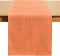 Table Runner 13 x108 Inches Long, Cotton Linen Farmhouse Style Orange Table Linen for Kitchen Dining Coffee Table Parties Wedding Home Decor (Fall-Orange, 13” x 108”)