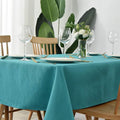 maxmill Jacquard Table Cloth Swirl Design Water Resistant Wrinkle Resistance Water Proof Heavy Weight Soft Tablecloth for Kitchen Dinning Tabletop Decoration Oblong 60 x 140 Inch Teal