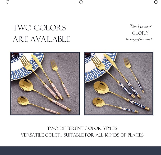 30-piece Silverware Set With Ceramic Handle, Premium Food Grade Stainless Steel Flatware Sets, Mirror Polished Cutlery Set, Dishwasher Safe (for 6 People)