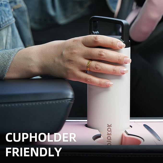 BJPKPK Insulated Water Bottle with 2 Lids,20 oz Double Wall Stainless Steel Vacuum Tumbler Travel Coffee Mug,Wide Mouth Thermal Cup,Peach