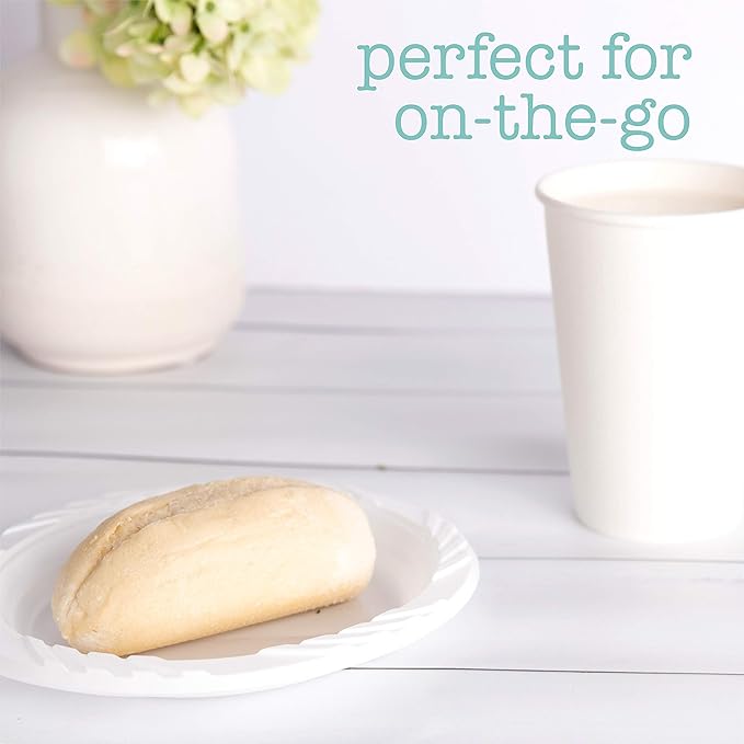 100 Count Disposable 6 Inch White Plastic Dessert Plates