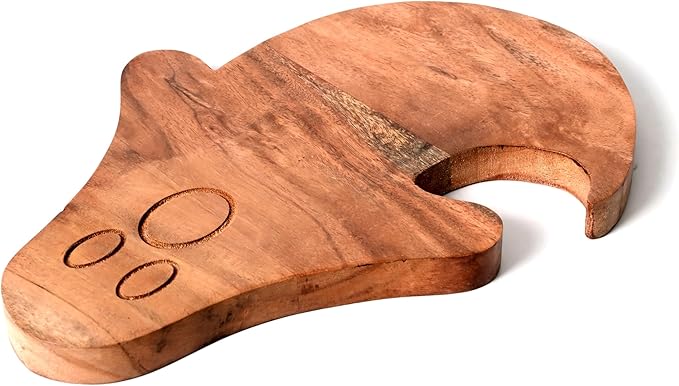 Treen Art Creepy Wooden Halloween Kitchen Cutting Board for Decor, 14"L x 10"W Ghost Butcher Block Piece, Charcuterie Platter for Cheese, fruits and Salad Serving Board
