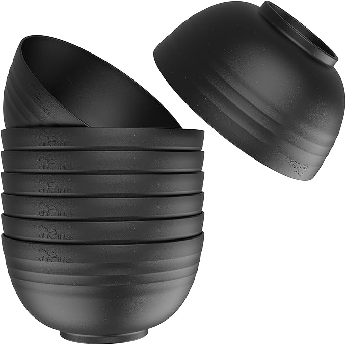 Wheat Straw Bowl (8) - Unbreakable Bowls for Kids (26oz) - Microwave Safe Bowls - Deep Bowl for Salad, Rice, Breakfast Oatmeal & Pasta - Lightweight for Rv & Camping