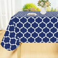 Smiry Rectangle Table Cloth, Waterproof Vinyl Tablecloth with Flannel Backing for Rectangle Tables, Wipeable Spillproof Plastic Tablecloths for Dining, Camping, Indoor and Outdoor (52"x70", Navy)