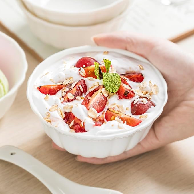 HOMBENE Ceramic bowl, 7 Inch Serving Bowls, Bowls for Kitchen, Microwave and Dishwasher Safe, Set of 2