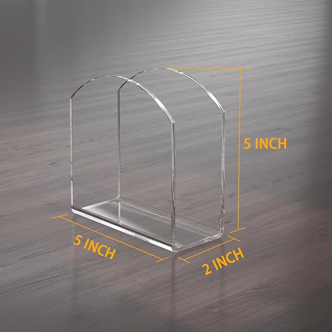 SILUT 2 Pack Clear Napkin Holder for Table, Acrylic Napkins Holder, Napkin Dispenser for Kitchen Table, Cocktail Napkin Holder for Bar, Banquet, Restaurant, Bar napkin holder