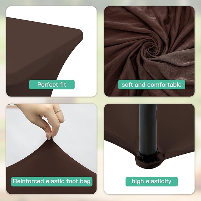 2Pack 4FT Table Cloth for Rectangular Fitted Events Stretch Coffee Table Covers Washable Spandex Tablecloth Protector for Party, Wedding, Cocktail, Banquet, Festival