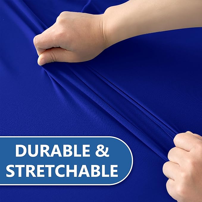 Table Cover for 6 Foot Rectangle Tables-8 Pack Royal Blue Fitted Stretch Tablecloth-Spandex 6ft Folding Tablecloths for Party, Vendor Booth Display, Banquet Buffet Event, Craft Trade Show