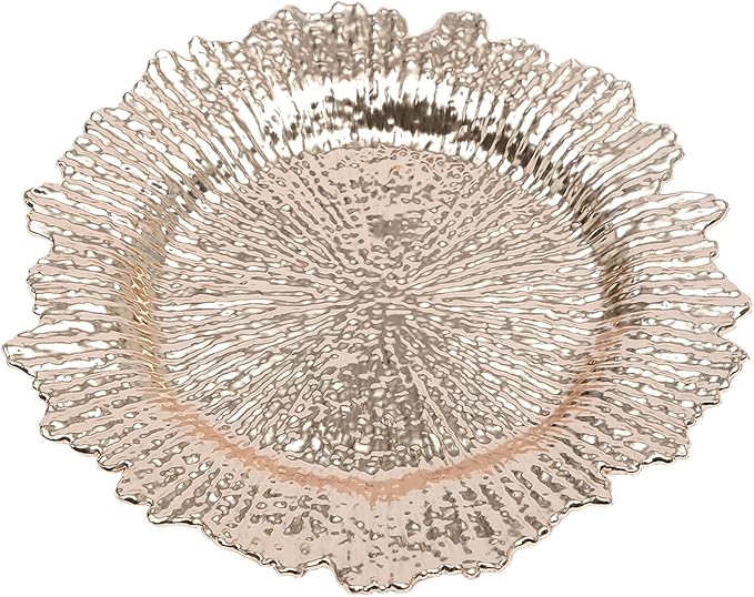 72 Pcs Charger Plates Set, Round Charger Plates, Reusable Serving Plates Embossed Rim Plastic Chargers Plate Decorative Round Plate Chargers for Dinner Plate Table Wedding Shower Decoration