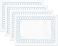 Hofdeco Premium Coastal Patio Indoor Outdoor Placemat Set of 4, 14"x19" Double-Layered, Waterproof Cloth Placemat for Kitchen or Dining Table. Baby Blue Embroidered Frame