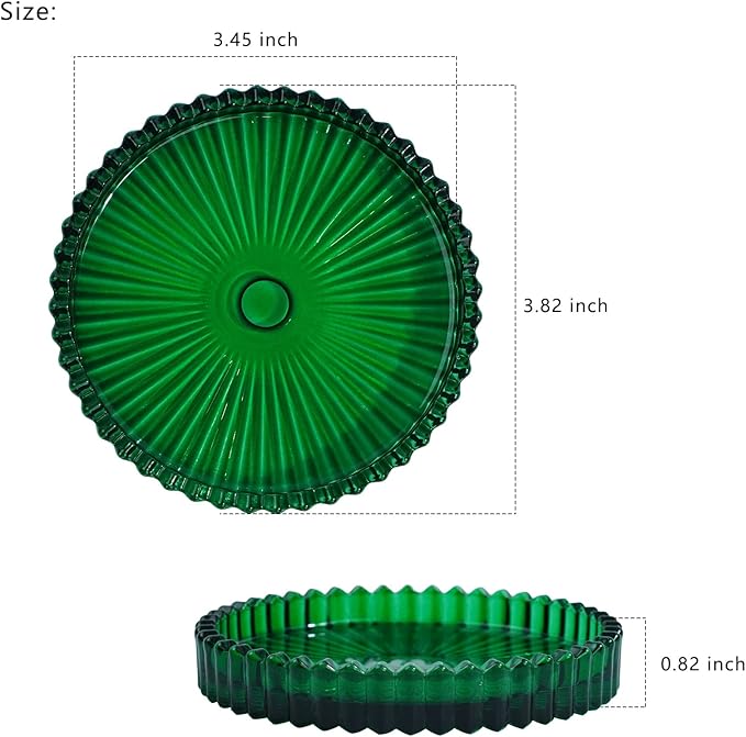 Glass Coasters Pack of 12 for Drinks,Round Cup Coasters,Crystal Coasters Coffee Coaster Table Coasters Pub Coaster,Decor for Office Kitchen Bar Dining Room Living Room,Jewelry Storage,Green
