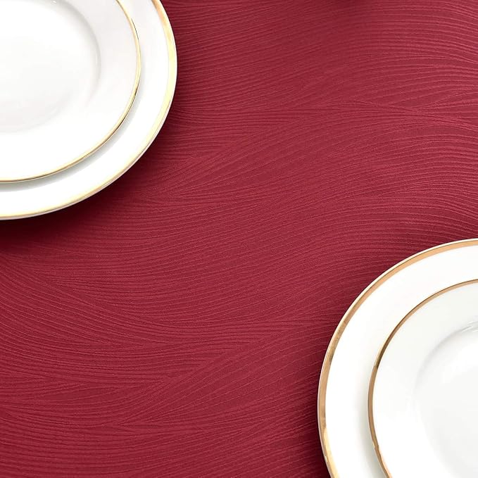 maxmill Square Table Cloth Swirl Design Water Resistant Wrinkle Resistance Heavy Weight Soft Tablecloth for Kitchen Dinning Tabletop Decoration Square 52 x 52 Inch Red