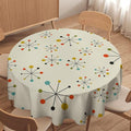 Medieval Round Tablecloth, Boho Mid Century Abstract Modern Retro Colors Pattern Tablecloth for Home Party Dining Room Kitchen Decor 36Inch(90cm)