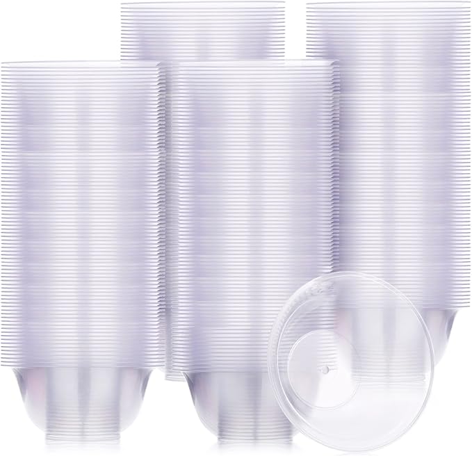 300 Packs 8.5 oz Clear Plastic Bowls Disposable Plastic Bowls for Parties Weddings Serving Container for Candy, Soup, Dessert, Salsa, Ice Cream, Popcorn, Chip