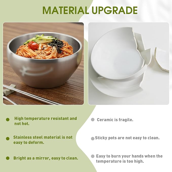 12 Pack Stainless Steel Bowls Bulk SUS304 Double Wall Insulated Bowls Matte Brushed Metal Soup Bowl for Rice Salad Noodle Snack Cereal Ice Cream Serving Mixing Prep (28 oz)